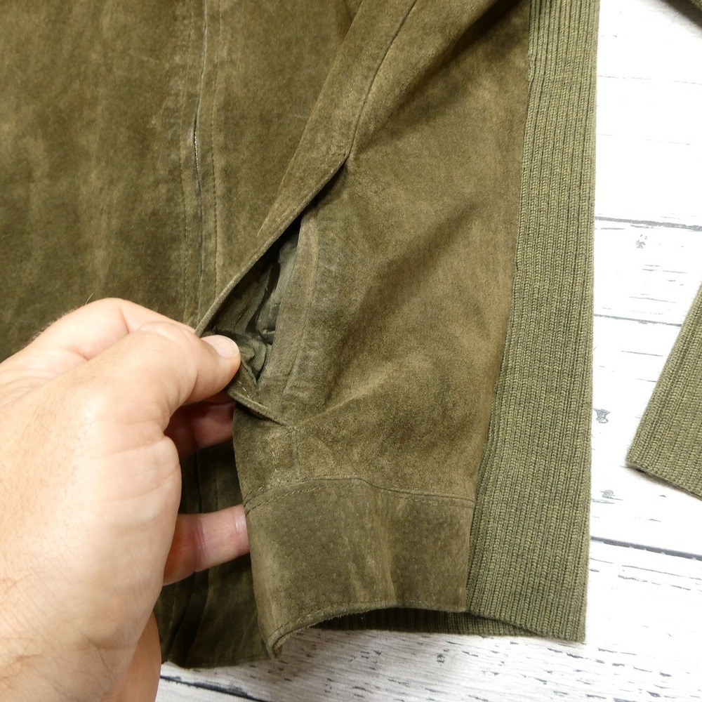 Pendleton Jacket Womens Medium Olive Green Leathe… - image 4